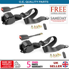 Universal 2 Sets 3 Point Inertia Seat Belt Car Truck Adjustable Safety Belts UK