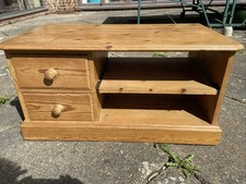 Solid Pine TV/DVD Unit With Drawers And Sliding Shelf