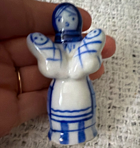 Hand painted gzhel blue - painted, &