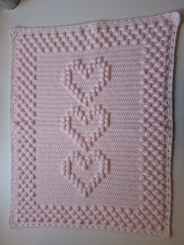 Handmade crochet blanket pink - handmade,