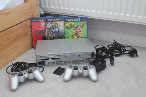 Sony playstation ps2 silver - sony,