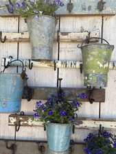 Vintage Galvanised & Distressed Painted Small Buckets ( Sold Individually )