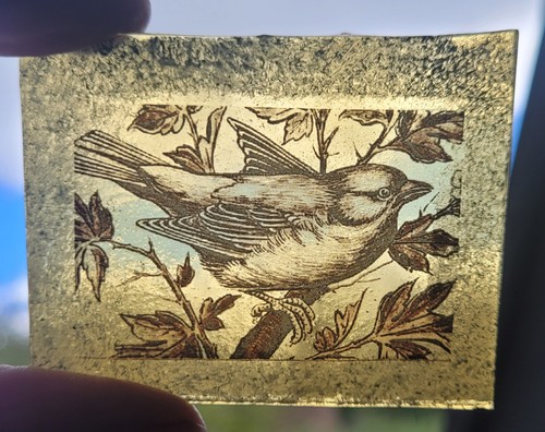 Stained glass bird amber - glass,