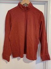Orvis 1/4 Zip Fleece Jumper Red/Orange Size Large Casual 