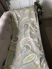 NEXT Green & Grey Botanical Pattern Eyelet Curtains 53 x 72" 100% Cotton