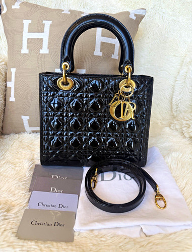 Lady dior medium - lady, patent