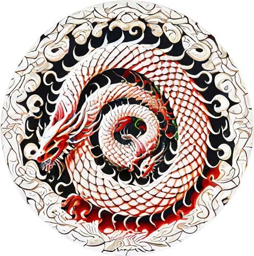 White red couple - couple, dragon