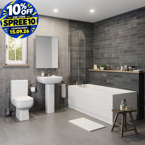 Bathroom suite pedestal basin - bathroom,