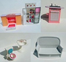 Vintage Barbie Kitchen Set - Mattel 1990s - Oven / Fridge & Accessories