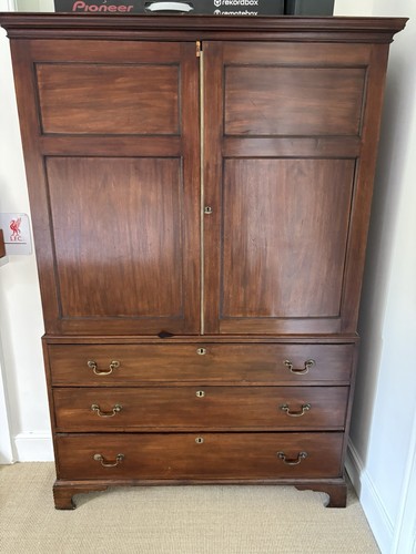Antique linen press wardrobe - linen,