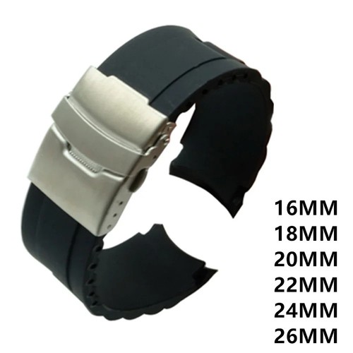 Silicone watch strap - strap, curved
