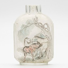 Chinese snuff bottle horses - bottle, mu