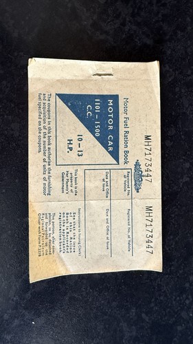 Motor fuel ration book - book, (motor