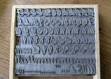48pt Stephenson Blake Mercury Metal Letterpress Printing Type. Uppercase & Figs