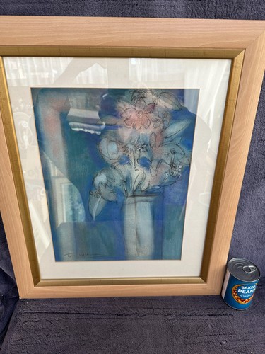 Large framed still life pastel - large,