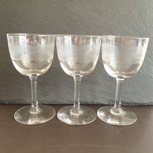 Set vintage etched sherry - set, 3