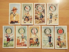 Nice 1939 Lot Boy Scout Badges CWS Mahogany Cigarette Cards Baden Powell