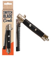 50's Style Stainless Steel Flick Comb With Safety Lock 