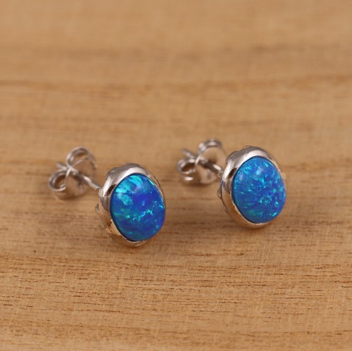 925 sterling silver - blue, opal