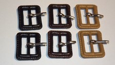 FAUX LEATHER STYLE REPLACEMENT BELT BUCKLE 2cm 3cm 5cm 6cm 6.3cm BLACK BROWN TAN