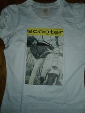 LADIES SCOOTER & 3 WHEELER RETRO PRINT TSHIRT ORGANIC COTTON VESPA LAMBRETTA