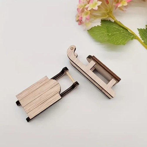 2pcs christmas wooden - christmas, mini