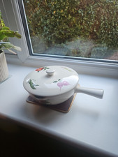 Vintage Norwegian Egersund Vegetable Lidded Dish Norst Flint Norway 17cm Dia