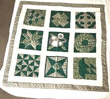Hand Made Lightweight Patchwork Lap/Wall Hanging Quilt 42 1/2" x 42 1/2" 1970’s
