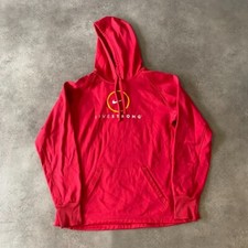 Nike Livestrong Hoodie Womens Medium Therma Fit Swoosh Pull Over Sweatshirt, Red
