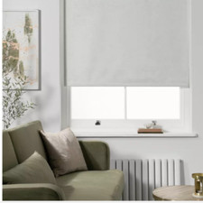 Save 50% - Argos Crushed Velvet Blackout Roller Blind - White - 90cm x 160cm