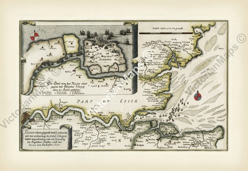 Antique map thames river - antique,