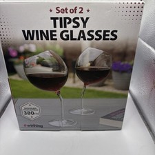 Tipsy wine glass pair - , !