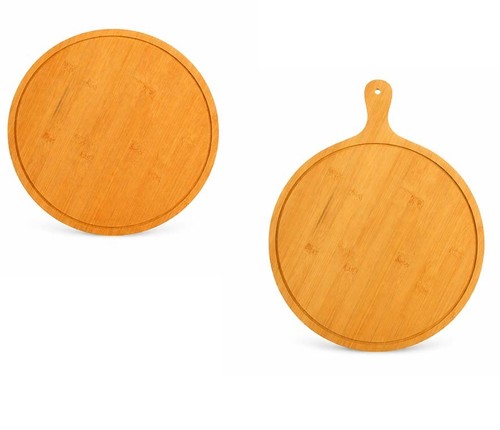 Round wooden pizza - pizza, serving