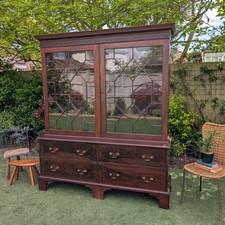 Large Antique Glazed Bookcase