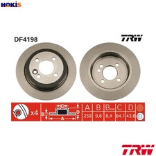 2x BRAKE DISC DF4198 FOR MINI