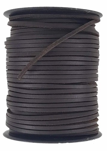 Dark brown leather cord - dark, mm