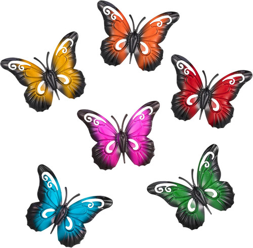 6pcs metal butterfly garden - 6pcs,