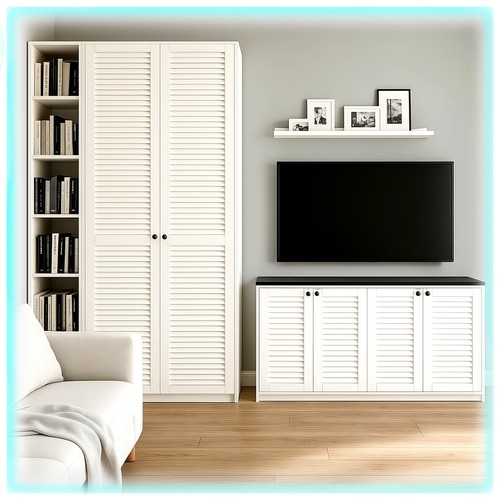 Pine louvered furniture - furniture, door