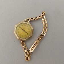 Vintage Gruen Ladies Gold Filled Watch 12k 1940s 11 jewel Bracelet Untested