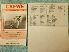 Crewe speedway 1974 official - crewe,
