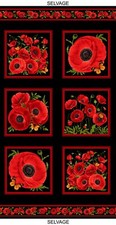 Red Poppy Flowers Fabric Chong