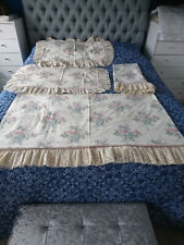 DORMA VTG CROSCILL CHESTNUT HILL 2 LACE TRIM DOUBLE FLAT SHEETS&2 PILLOW CASES