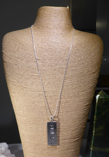 Solid silver ingot - silver, necklace