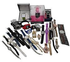 Quartz Watch Job Lot 33 Various Styles Branded / Unbranded Untested Some Boxed