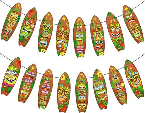 Tiki surfboard banners hawaii - tiki,