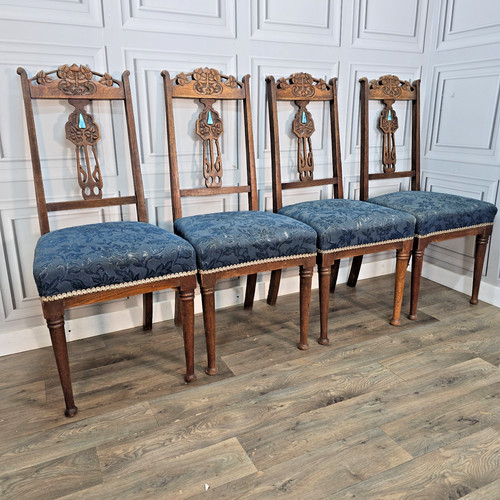 Antique oak dining chairs - antique,