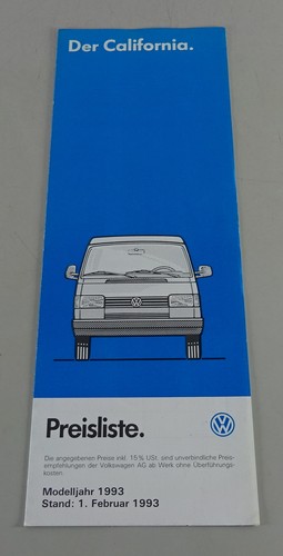 Camper price list - t4,