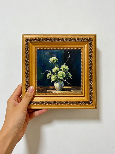 Green anemones matte vase - green,