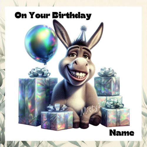 Personalised donkey birthday - personalised,