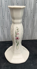 Belleek Millennium Porcelain Pink  Stargazer Lily Candlestick 2000